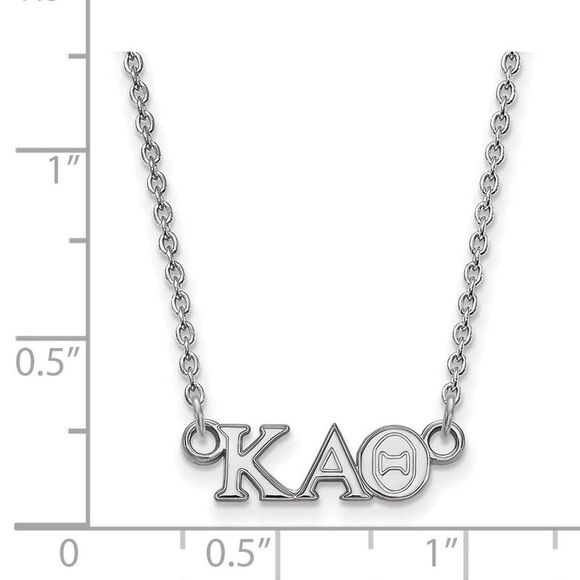 Sterling Silver Kappa Alpha Theta XS (Tiny) Greek Letters Necklace - Picture 3 of 5
